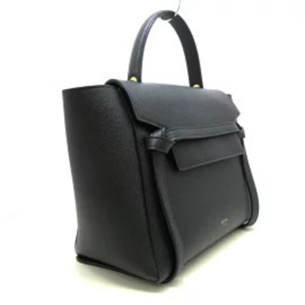Celine Belt Body Waist Crossbody Bag Handbag Black Leather